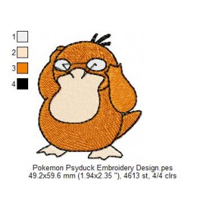 Pokemon Psyduck Embroidery Design